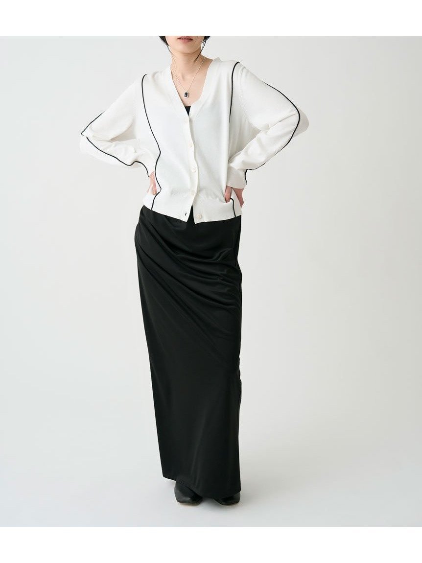 【ミースロエ/MIESROHE】のドレープイージーカットスカート インテリア・キッズ・メンズ・レディースファッション・服の通販 founy(ファニー) 　ファッション　Fashion　レディースファッション　Fashion for Women　スカート　Skirts　ギャザー　Gathered, Ruffled　サテン　Satin, Glossy Fabric　シンプル　Simple, Minimal　ストレート　Straight, Straight Cut　スマート　Smart, Elegant　バランス　Balance, Style Balance　BLK[009]|ID: prp329100004799977 ipo3291000000034824866