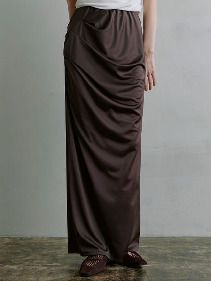 【ミースロエ/MIESROHE】のドレープイージーカットスカート インテリア・キッズ・メンズ・レディースファッション・服の通販 founy(ファニー) 　ファッション　Fashion　レディースファッション　Fashion for Women　スカート　Skirts　ギャザー　Gathered, Ruffled　サテン　Satin, Glossy Fabric　シンプル　Simple, Minimal　ストレート　Straight, Straight Cut　スマート　Smart, Elegant　バランス　Balance, Style Balance　BRW[058]|ID: prp329100004799977 ipo3291000000034824867