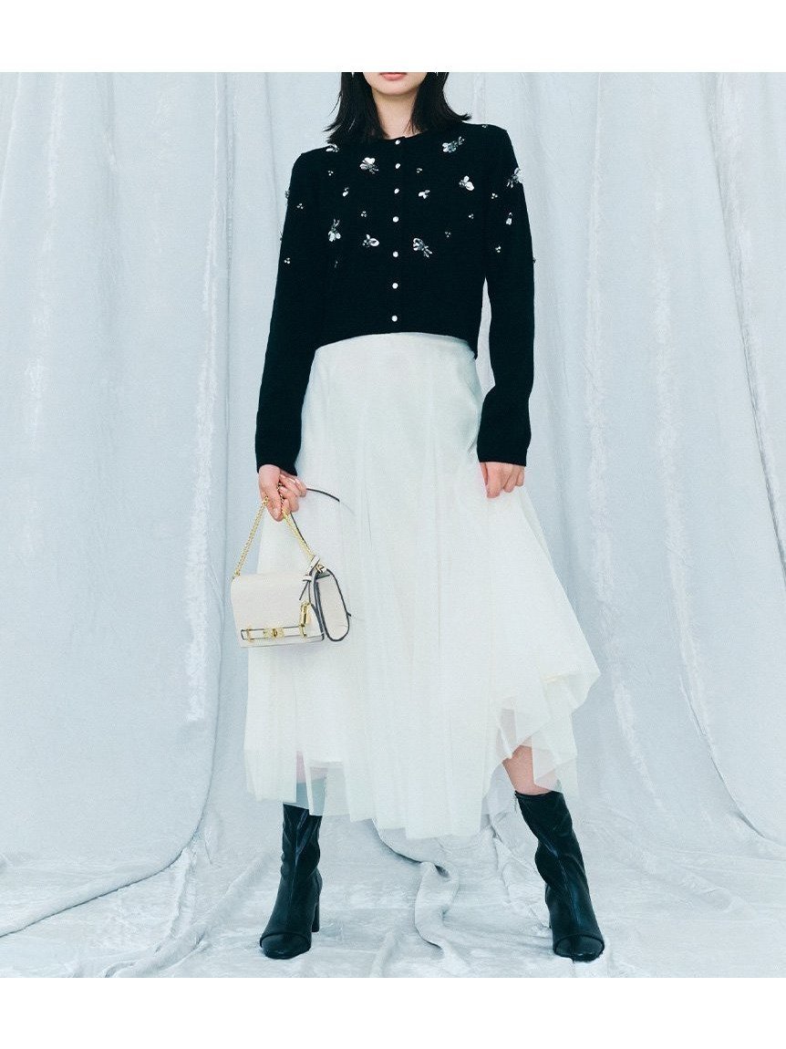 【セルフォード/CELFORD】のシアーチュールスカート 人気、トレンドファッション・服の通販 founy(ファニー) 　ファッション　Fashion　レディースファッション　Fashion for Women　スカート　Skirts　おすすめ　Recommended / Our Picks　ウェーブ　Wavy Pattern　サテン　Satin, Glossy Fabric　ストレート　Straight, Straight Cut　スマート　Smart, Elegant　チュール　Tulip, Tulip Motif　ヘムライン　Hemline, Bottom Cut　エレガント 上品　Elegant　無地　Plain, Solid Color　 other-1|ID: prp329100004799980 ipo3291000000034824877