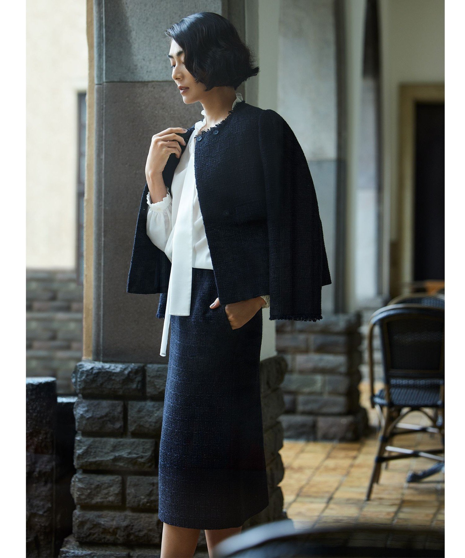 【トゥモローランド/TOMORROWLAND】のラメミックスツイード プレーンタイトスカート インテリア・キッズ・メンズ・レディースファッション・服の通販 founy(ファニー) 　ファッション　Fashion　レディースファッション　Fashion for Women　スカート　Skirts　エレガント 上品　Elegant　ジャケット　Jacket, Outerwear　ストレート　Straight, Straight Cut　セットアップ　Set-Up, Coordinated Outfit　ツイード　Twill, Twill Weave　バランス　Balance, Style Balance　おすすめ　Recommended / Our Picks　セレモニー　Ceremony　入学式　Entrance Ceremony　69 ネイビー|ID: prp329100004799982 ipo3291000000034935750