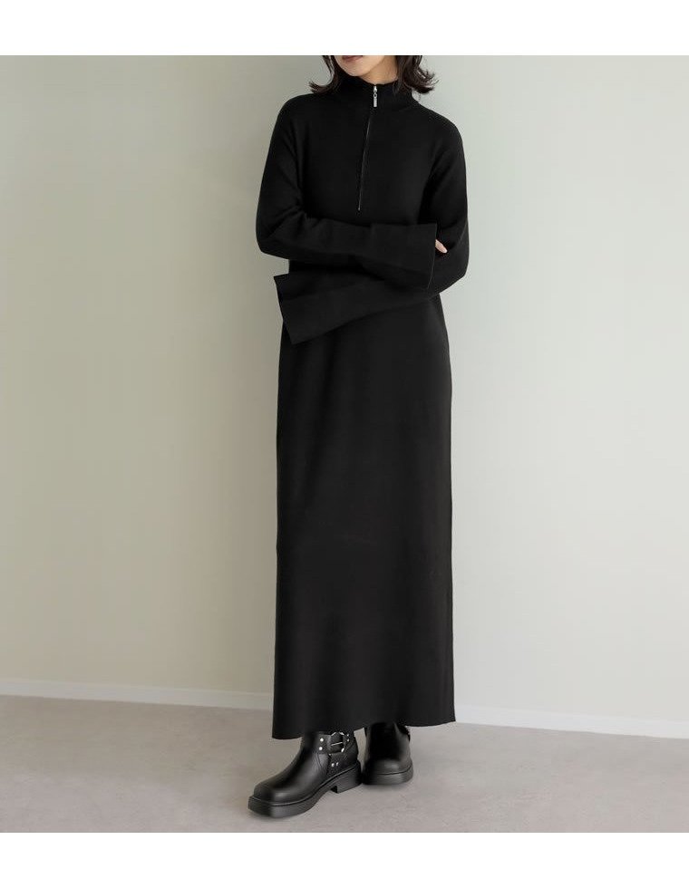 【リエディ/Re:EDIT】のミラノリブハーフジップニットワンピース インテリア・キッズ・メンズ・レディースファッション・服の通販 founy(ファニー) ファッション Fashion レディースファッション Fashion for Women ワンピース Dresses ニットワンピース Knit Dresses コンパクト Compact, Small Size シンプル Simple, Minimal ジップ Zip, Zipper ハイネック High Neck, Mock Neck バランス Balance, Style Balance 秋 Autumn ブラック|ID: prp329100004799984 ipo3291000000034824895