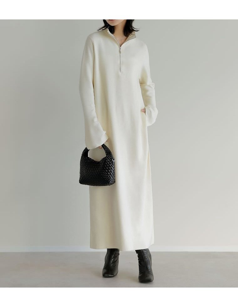 【リエディ/Re:EDIT】のミラノリブハーフジップニットワンピース インテリア・キッズ・メンズ・レディースファッション・服の通販 founy(ファニー) ファッション Fashion レディースファッション Fashion for Women ワンピース Dresses ニットワンピース Knit Dresses コンパクト Compact, Small Size シンプル Simple, Minimal ジップ Zip, Zipper ハイネック High Neck, Mock Neck バランス Balance, Style Balance 秋 Autumn アイボリー|ID: prp329100004799984 ipo3291000000034824896