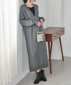 【ラナン/Ranan】のディープVネックニットワンピース 人気、トレンドファッション・服の通販 founy(ファニー) ファッション Fashion レディースファッション Fashion for Women ワンピース Dresses ニットワンピース Knit Dresses インナー Innerwear エレガント 上品 Elegant thumbnail グレー|ID: prp329100004799991 ipo3291000000034824928