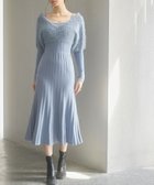 【セゾンドパピヨン/SAISON DE PAPILLON】のフェザーとニットスカートがドッキング2wayワンピース 人気、トレンドファッション・服の通販 founy(ファニー) ファッション Fashion レディースファッション Fashion for Women スカート Skirts インナー Innerwear キャミソール Camisole, Spaghetti Strap Top ドッキング Docking, Mixed Material バランス Balance, Style Balance フェザー Feather, Feather Detail フェミニン Feminine, Girly フレア Flare, Flared プリーツ Pleats, Pleated マーメイド Mermaid, Fishtail Silhouette エレガント 上品 Elegant thumbnail ブルーグレー|ID: prp329100004799992 ipo3291000000034968029