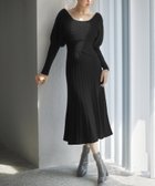 【セゾンドパピヨン/SAISON DE PAPILLON】のフェザーとニットスカートがドッキング2wayワンピース 人気、トレンドファッション・服の通販 founy(ファニー) ファッション Fashion レディースファッション Fashion for Women スカート Skirts インナー Innerwear キャミソール Camisole, Spaghetti Strap Top ドッキング Docking, Mixed Material バランス Balance, Style Balance フェザー Feather, Feather Detail フェミニン Feminine, Girly フレア Flare, Flared プリーツ Pleats, Pleated マーメイド Mermaid, Fishtail Silhouette エレガント 上品 Elegant thumbnail ブラック|ID: prp329100004799992 ipo3291000000034968031