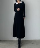 【ジュノア/JUNOAH】のLouere ロゴ刺繍ニットポロフレアワンピース 人気、トレンドファッション・服の通販 founy(ファニー) ファッション Fashion レディースファッション Fashion for Women ワンピース Dresses thumbnail ブラック|ID: prp329100004799997 ipo3291000000035124434