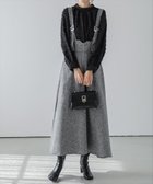 【ラジュール/Lajour】のツイード調ジャンパースカート 人気、トレンドファッション・服の通販 founy(ファニー) ファッション Fashion レディースファッション Fashion for Women スカート Skirts クラシカル Classical, Vintage-Inspired シルバー Silver, Metallic Silver ツイード Twill, Twill Weave フロント Front, Front Design thumbnail グレー|ID: prp329100004800003 ipo3291000000034948731