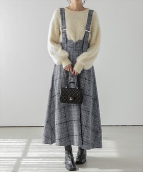 【ラジュール/Lajour】のツイード調ジャンパースカート 人気、トレンドファッション・服の通販 founy(ファニー) ファッション Fashion レディースファッション Fashion for Women スカート Skirts クラシカル Classical, Vintage-Inspired シルバー Silver, Metallic Silver ツイード Twill, Twill Weave フロント Front, Front Design |ID:prp329100004800003