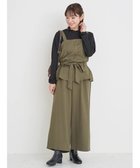 【ジェイ アンド シュプール/Re J&SUPURE】のSET ウエストリボンビスチェ×ワイドパンツ×プチハイネックインナーセットアップ(無地・チェック柄) カーキ|ID: prp329100004800005 ipo3291000000034824983