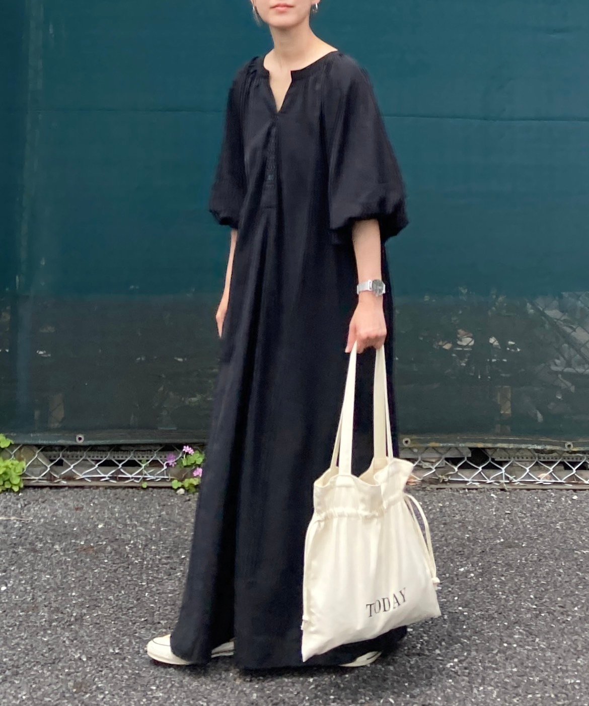 【コーナーズ/CORNERS】のCORNERS by KR 2wayバルーンスリーブワンピース インテリア・キッズ・メンズ・レディースファッション・服の通販 founy(ファニー) 　ファッション　Fashion　レディースファッション　Fashion for Women　ワンピース　Dresses　バランス　Balance, Style Balance　ブラック|ID: prp329100004800006 ipo3291000000034929319