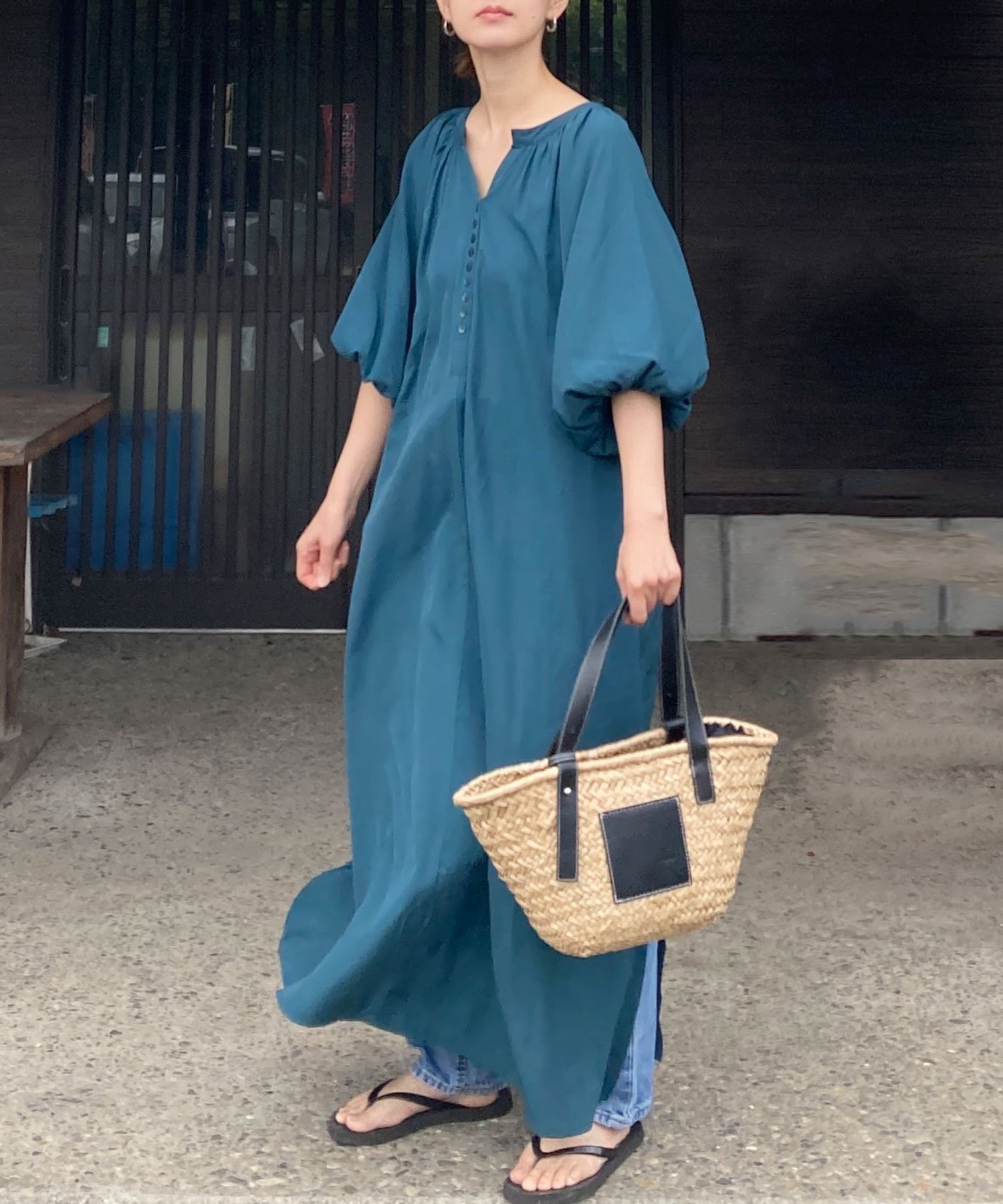 【コーナーズ/CORNERS】のCORNERS by KR 2wayバルーンスリーブワンピース インテリア・キッズ・メンズ・レディースファッション・服の通販 founy(ファニー) 　ファッション　Fashion　レディースファッション　Fashion for Women　ワンピース　Dresses　バランス　Balance, Style Balance　グリーン|ID: prp329100004800006 ipo3291000000034929321