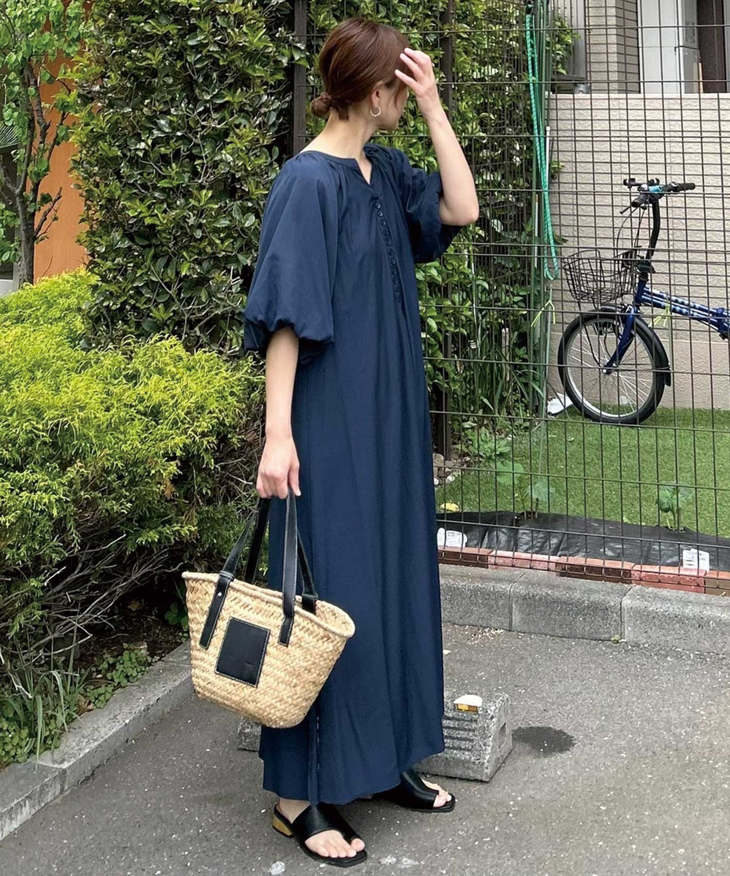 【コーナーズ/CORNERS】のCORNERS by KR 2wayバルーンスリーブワンピース インテリア・キッズ・メンズ・レディースファッション・服の通販 founy(ファニー) 　ファッション　Fashion　レディースファッション　Fashion for Women　ワンピース　Dresses　バランス　Balance, Style Balance　ネイビー|ID: prp329100004800006 ipo3291000000034929323