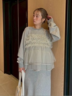 【エミ/emmi】 【セットアイテム】チュールビスチェ×裏毛ワンピースセット人気、トレンドファッション・服の通販 founy(ファニー) ファッション Fashion レディースファッション Fashion for Women ワンピース Dresses スマート Smart, Elegant チュール Tulip, Tulip Motif ビスチェ Bustier, Corset Top ポケット Pocket, Pocket Detail |ID:prp329100004800024