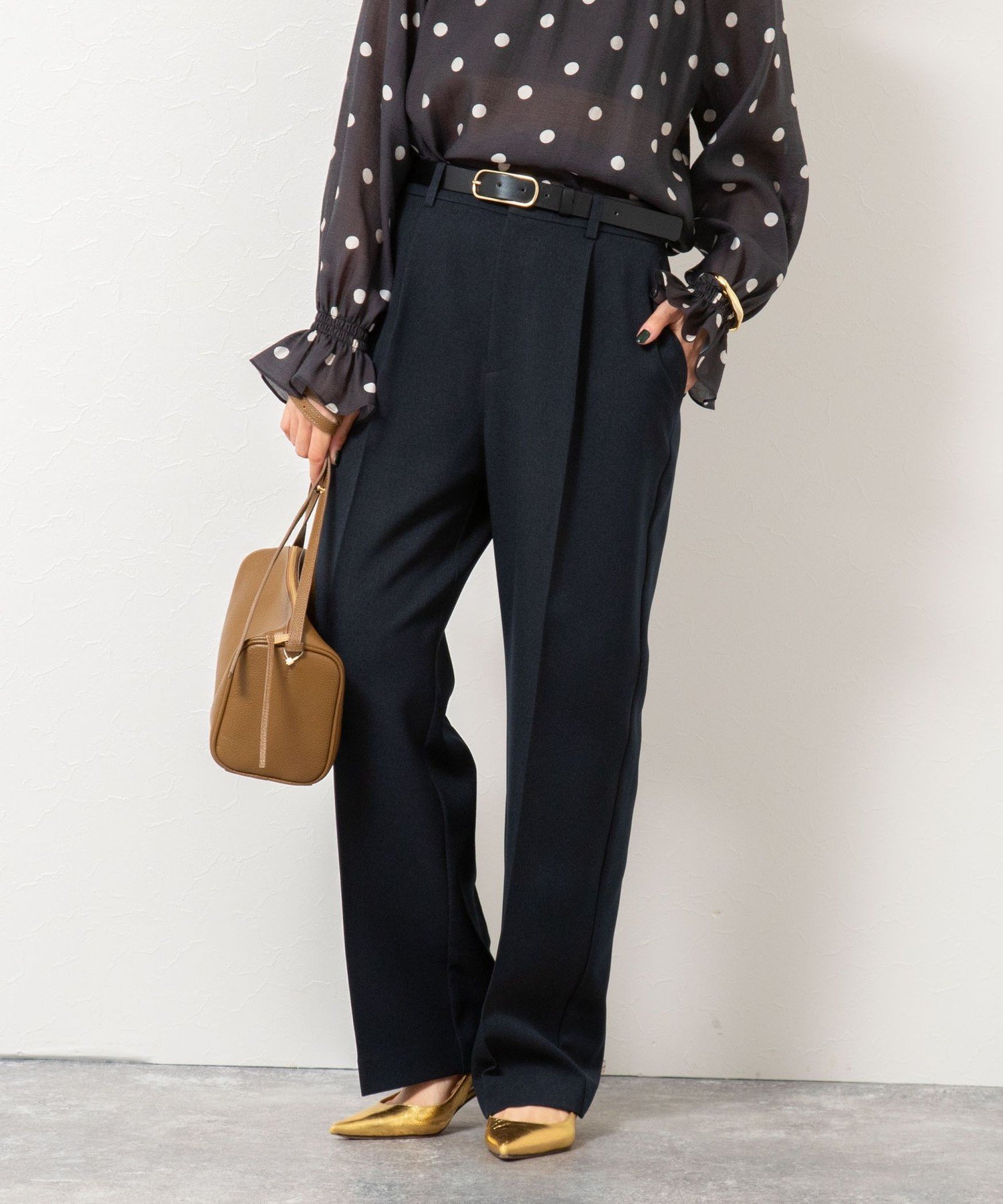 【ノーリーズ/NOLLEY'S】のウォッシャブルウール調愛されセミワイドパンツ インテリア・キッズ・メンズ・レディースファッション・服の通販 founy(ファニー) 　ファッション　Fashion　レディースファッション　Fashion for Women　パンツ　Pants & Trousers　ウォッシャブル　Machine Washable　スニーカー　Sneakers, Trainers　センター　Center, Center Line　定番　Standard, Basic Item　人気　Popular, Best Seller　ベビー　Baby, Babywear　ワイド　Wide, Wide Fit　おすすめ　Recommended / Our Picks　2025年　2025　2025-2026秋冬・A/W　Autumn/Winter 2025–26 AW25–26　ネイビー|ID: prp329100004800319 ipo3291000000035086623