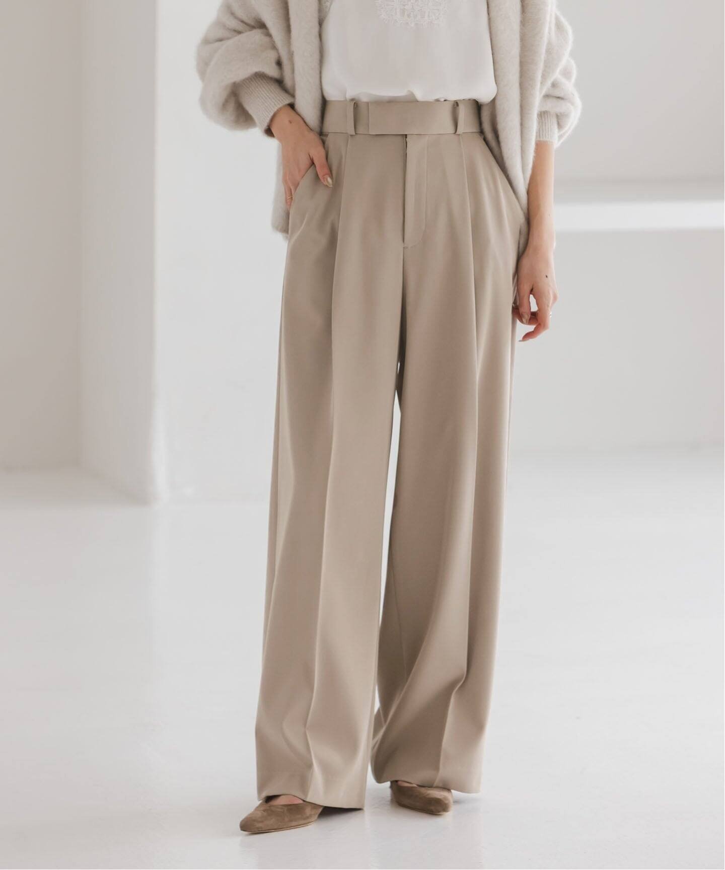 【ノーブル / スピック&スパン/NOBLE / Spick & Span】の《26SS先行 》フローツイルスラックスパンツ インテリア・キッズ・メンズ・レディースファッション・服の通販 founy(ファニー) 　ファッション　Fashion　レディースファッション　Fashion for Women　パンツ　Pants & Trousers　エレガント 上品　Elegant　洗える　Machine Washable　スタイリッシュ　Stylish, Fashionable　スラックス　Slacks, Dress Pants　定番　Standard, Basic Item　2026年　2026　ブラウン D|ID: prp329100004800339 ipo3291000000035086420