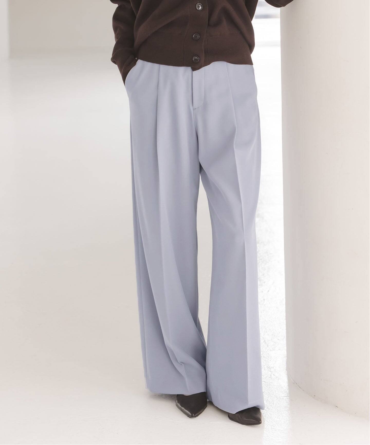 【ノーブル / スピック&スパン/NOBLE / Spick & Span】の《26SS先行 》フローツイルスラックスパンツ インテリア・キッズ・メンズ・レディースファッション・服の通販 founy(ファニー) 　ファッション　Fashion　レディースファッション　Fashion for Women　パンツ　Pants & Trousers　エレガント 上品　Elegant　洗える　Machine Washable　スタイリッシュ　Stylish, Fashionable　スラックス　Slacks, Dress Pants　定番　Standard, Basic Item　2026年　2026　ブルー A|ID: prp329100004800339 ipo3291000000035086421