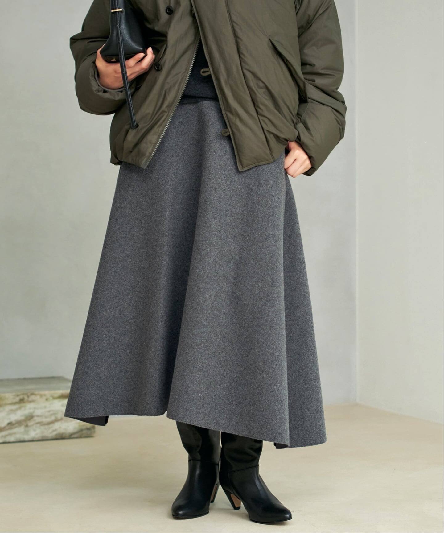 【プラージュ/Plage】のメルトンフレア スカート インテリア・キッズ・メンズ・レディースファッション・服の通販 founy(ファニー) ファッション Fashion レディースファッション Fashion for Women スカート Skirts Aライン・フレアスカート A-Line & Flared Skirts エレガント 上品 Elegant キュプラ Cupro, Eco Fabric シンプル Simple, Minimal ドレープ Drape, Draping Fabric フレア Flare, Flared メルトン Melton, Heavy Wool A/W・秋冬 Autumn/Winter グレー|ID: prp329100004800415 ipo3291000000034828228