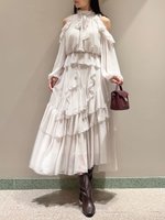 【スナイデル/SNIDEL】のラッフルフリルティアードスカート 人気、トレンドファッション・服の通販 founy(ファニー) ファッション Fashion レディースファッション Fashion for Women スカート Skirts ティアードスカート Tiered Skirts ウェーブ Wavy Pattern オーガンジー Organza Fabric 今季 This Season, Current Season シアー Sheer, See-Through シフォン Chiffon, Lightweight Fabric シャーリング Shirring, Ruched シルバー Silver, Metallic Silver ストレート Straight, Straight Cut セットアップ Set-Up, Coordinated Outfit ティアード Tiered, Tiered Style ティアードスカート Tiered Skirt, Flounced Skirt トレンド Trend, Trending Now 定番 Standard, Basic Item 人気 Popular, Best Seller フィット Fit, Slim Fit フェミニン Feminine, Girly フラワー Flower, Floral フロント Front, Front Design プリント Print, Printed Pattern 無地 Plain, Solid Color ロング Long, Long-Length おすすめ Recommended / Our Picks |ID:prp329100004800461