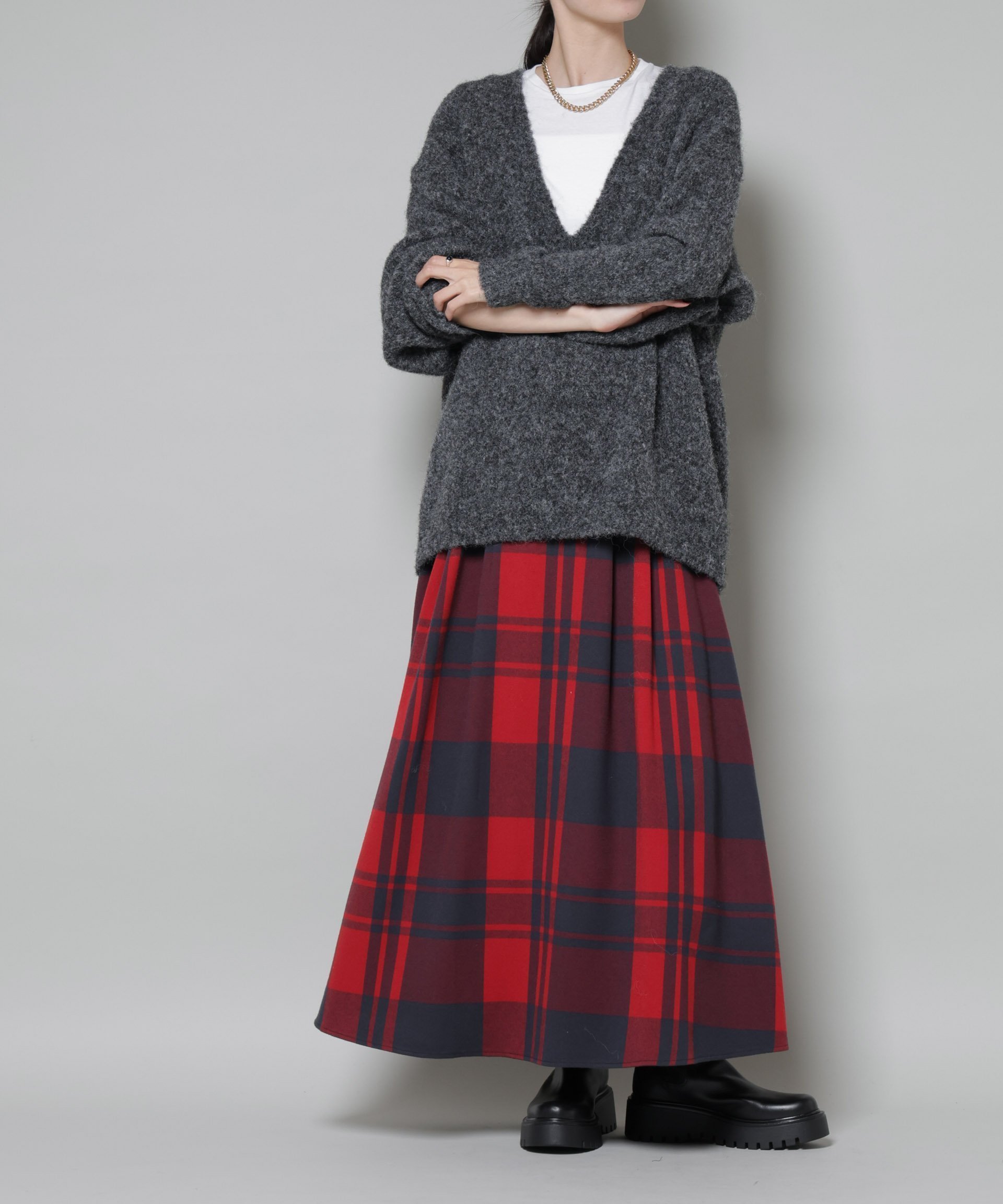 【ナノ ユニバース/nano universe】の起毛チェックタックフレアスカート インテリア・キッズ・メンズ・レディースファッション・服の通販 founy(ファニー) 　ファッション　Fashion　レディースファッション　Fashion for Women　スカート　Skirts　Aライン・フレアスカート　A-Line & Flared Skirts　イエロー　Yellow　コンパクト　Compact, Small Size　チェック　Check, Plaid, Tartan　フレア　Flare, Flared　リブニット　Rib Knit, Ribbed Knit　A/W・秋冬　Autumn/Winter　アウトレット　Outlet / Clearance　おすすめ　Recommended / Our Picks　エレガント 上品　Elegant　2025年　2025　2025-2026秋冬・A/W　Autumn/Winter 2025–26 AW25–26　レッド|ID: prp329100004800512 ipo3291000000034881711