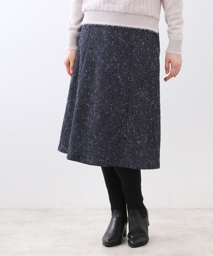 【リフレクト/Reflect】の【広がりすぎない/美シルエット◎】ツイードフレアスカート インテリア・キッズ・メンズ・レディースファッション・服の通販 founy(ファニー) 　ファッション　Fashion　レディースファッション　Fashion for Women　スカート　Skirts　Aライン・フレアスカート　A-Line & Flared Skirts　ストレッチ　Stretch, Stretchy Fabric　スマート　Smart, Elegant　ツイード　Twill, Twill Weave　フレア　Flare, Flared　ポケット　Pocket, Pocket Detail　エレガント 上品　Elegant　A/W・秋冬　Autumn/Winter　ネイビー|ID: prp329100004800531 ipo3291000000034998219