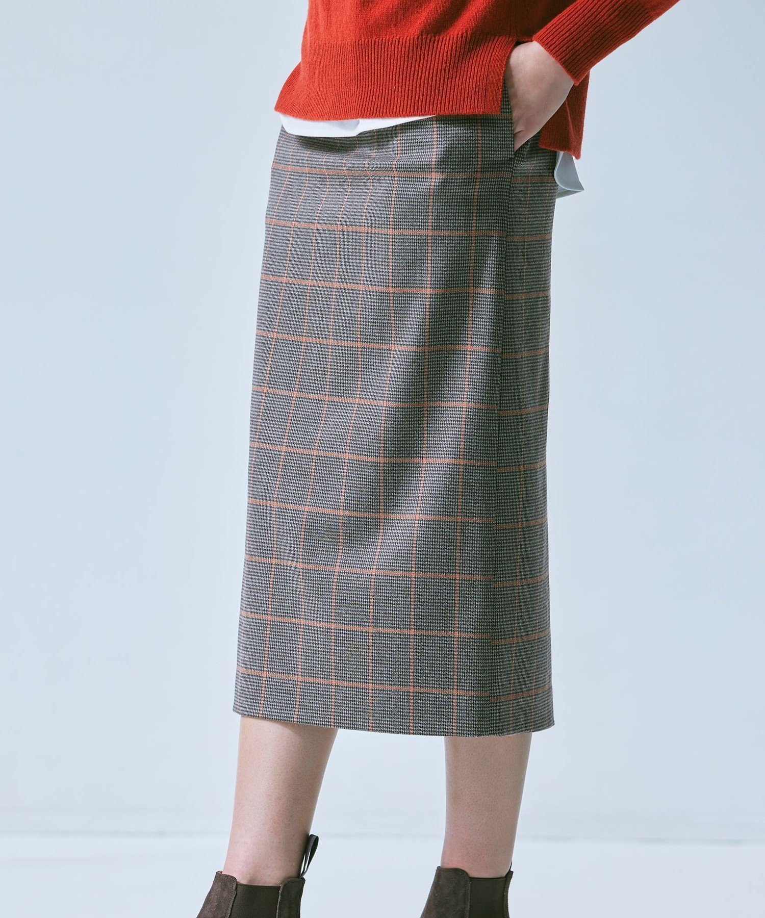 【ポール スチュアート/Paul Stuart】の【Precious掲載】千鳥ウィンドペン スカート 人気、トレンドファッション・服の通販 founy(ファニー) 　雑誌掲載アイテム　Magazine Picks & Fashion Features　ファッション雑誌　Fashion Magazines　プレシャス　Precious　ファッション　Fashion　レディースファッション　Fashion for Women　スカート　Skirts　おすすめ　Recommended / Our Picks　エレガント 上品　Elegant　オレンジ　Orange　クラシカル　Classical, Vintage-Inspired　ストレッチ　Stretch, Stretchy Fabric　ミックス　Mix, Mixed Style　ラベンダー　Lavender　雑誌　Magazine, Fashion Magazine　 other-1|ID: prp329100004800602 ipo3291000000034829524