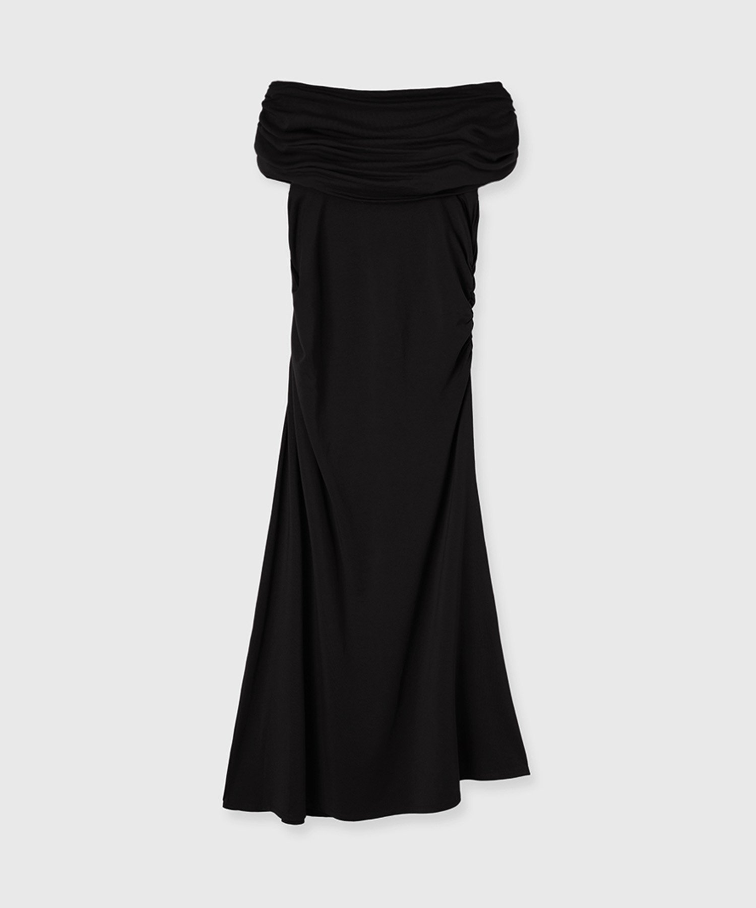 【アニュアンス/anuans】のオフショルダーギャザーカットワンピース インテリア・キッズ・メンズ・レディースファッション・服の通販 founy(ファニー) 　ファッション　Fashion　レディースファッション　Fashion for Women　ワンピース　Dresses　なめらか　Smooth, Silky Texture　エレガント 上品　Elegant　カットソー　Cut and Sewn Top　ギャザー　Gathered, Ruffled　デコルテ　Décolleté, Neckline　フレア　Flare, Flared　BLACK|ID: prp329100004800613 ipo3291000000034906740