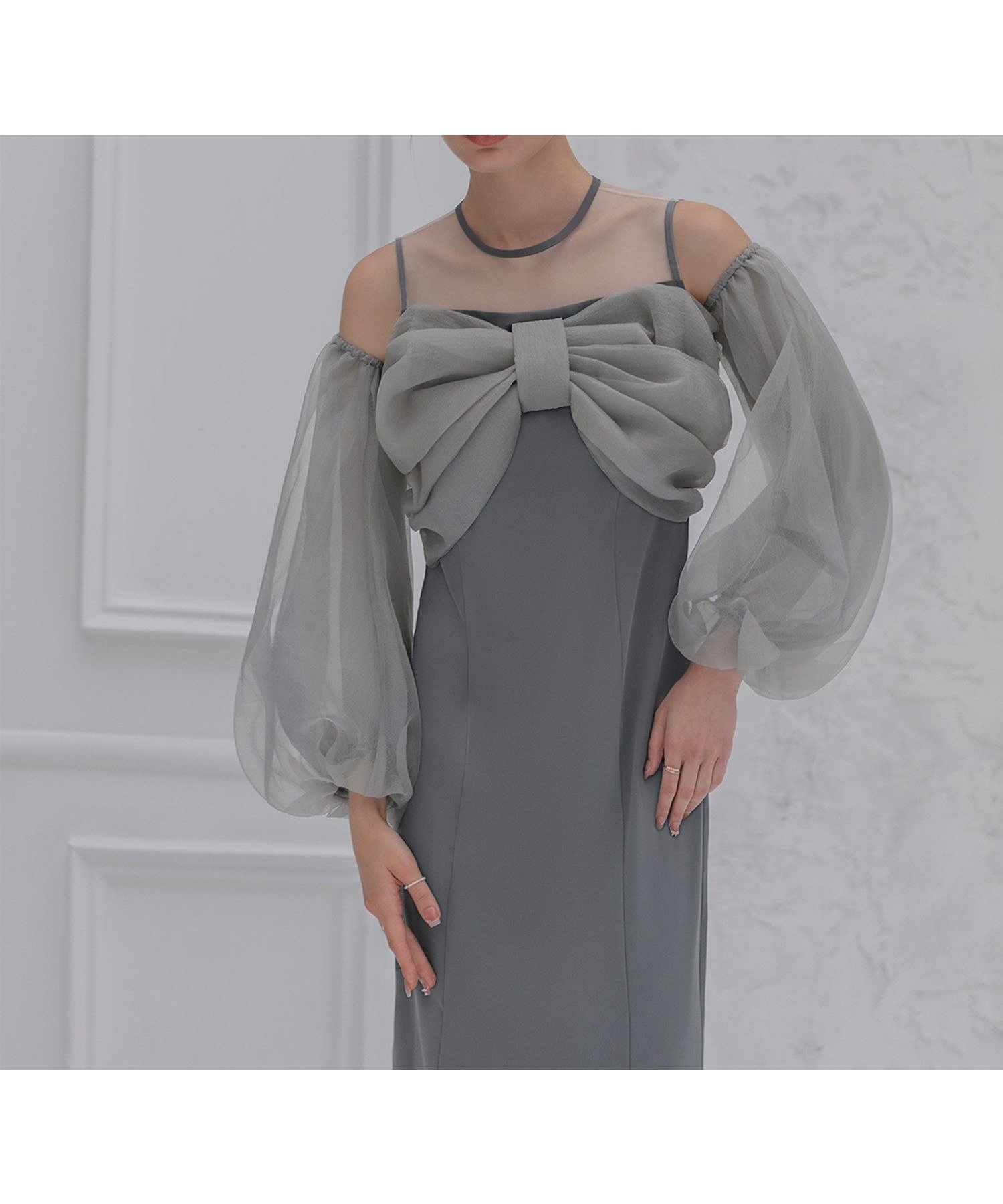 【レジャ/Leja】のLEJA-フロントリボンチュールIラインワンピースドレス結婚式オケージョン インテリア・キッズ・メンズ・レディースファッション・服の通販 founy(ファニー) ファッション Fashion レディースファッション Fashion for Women ワンピース Dresses フォーマル・パーティードレス・結婚式用ドレス Elegant & Casual Dresses アクセサリー Fashion Accessories エレガント 上品 Elegant オケージョン Occasion Wear シューズ Shoes, Footwear ストレート Straight, Straight Cut スリット Slit, Slit Detail スリーブ Sleeve, Long Sleeve / Short Sleeve ドレス Dress, One-Piece フォーマル Formal, Dressy リボン Ribbon, Bow 結婚式 Wedding BLUE|ID: prp329100004800624 ipo3291000000034829681