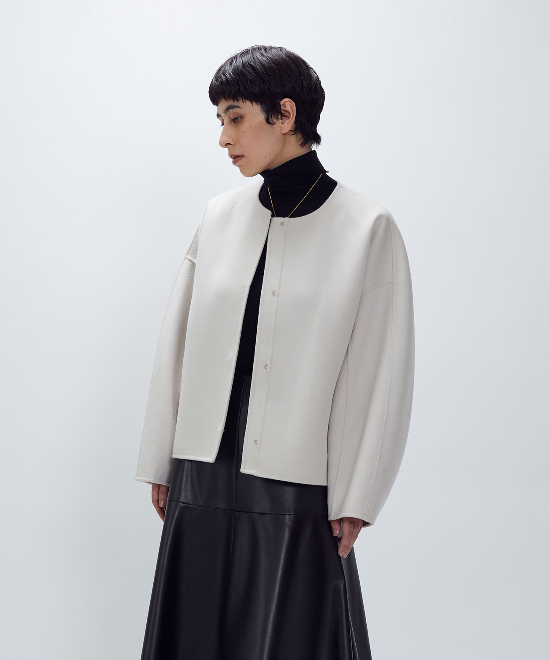 【プルミエ アロンディスモン/1er Arrondissement / MEN】のダブルビーバーコクーンショートコート インテリア・キッズ・メンズ・レディースファッション・服の通販 founy(ファニー) 　ファッション　Fashion　メンズファッション　Fashion for Men　コンパクト　Compact, Small Size　ジャケット　Jacket, Outerwear　モダン　Modern, Contemporary　Offwhite|ID: prp329100004800640 ipo3291000000034998550