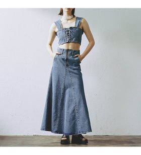 【エドウイン オンライン モール/EDWIN ONLINE MALL】の【GISELe 4月号掲載】atelier SOMETHING MERMAID DENIM SKIRT/マーメイドデニムスカート 人気、トレンドファッション・服の通販 founy(ファニー) 雑誌掲載アイテム Magazine Picks & Fashion Features ファッション雑誌 Fashion Magazines ジゼル GISELe ファッション Fashion レディースファッション Fashion for Women スカート Skirts デニムスカート・カジュアルスカート Denim Skirts 4月号 April Issue 雑誌 Magazine, Fashion Magazine デニム Denim, Jeans Material パターン Pattern, Design Print ビスチェ Bustier, Corset Top フェミニン Feminine, Girly フリル Frill, Ruffle フロント Front, Front Design マーメイド Mermaid, Fishtail Silhouette おすすめ Recommended / Our Picks |ID:prp329100004800645