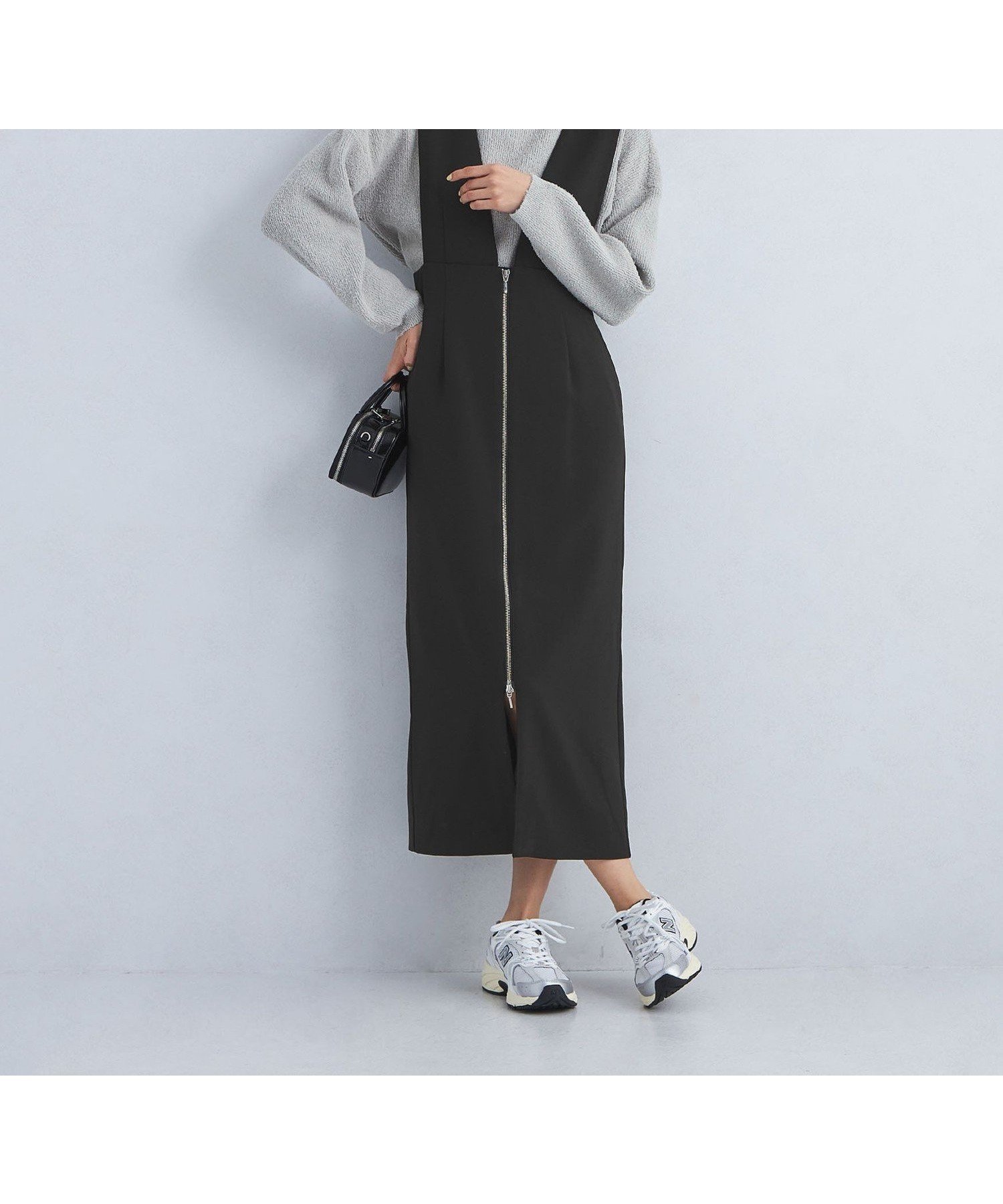 【ユナイテッドアローズ/UNITED ARROWS】のニット プルオーバー * ジャンパースカート セット ワンピース インテリア・キッズ・メンズ・レディースファッション・服の通販 founy(ファニー) 　ファッション　Fashion　レディースファッション　Fashion for Women　スカート　Skirts　春　Spring　ジップ　Zip, Zipper　スリット　Slit, Slit Detail　フェミニン　Feminine, Girly　アウトレット　Outlet / Clearance　MD.GRAY|ID: prp329100004800669 ipo3291000000035075129