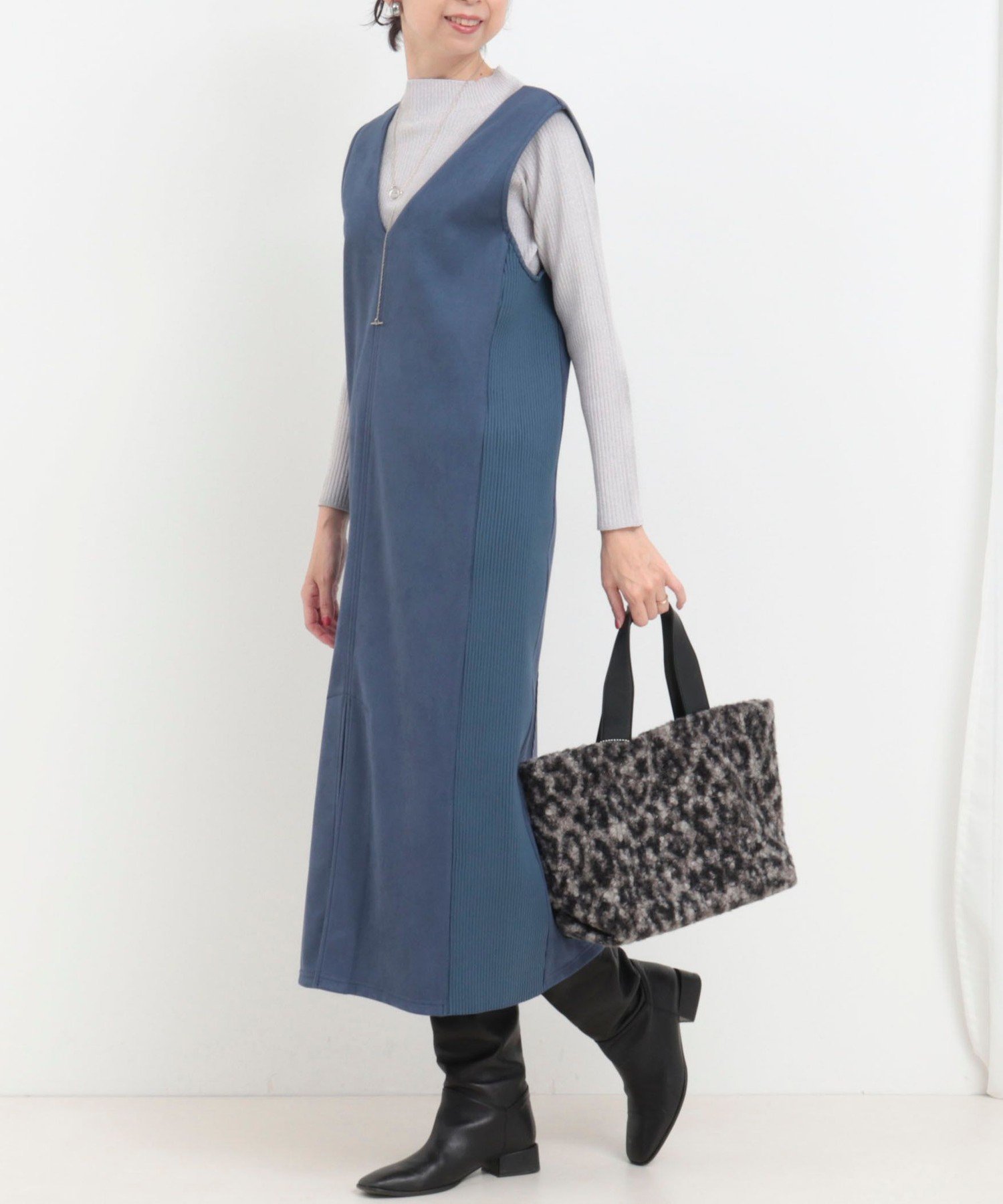 【ノーリーズ/NOLLEY'S】のスエード×リブ2WAYジャンスカ 人気、トレンドファッション・服の通販 founy(ファニー) ファッション Fashion レディースファッション Fashion for Women インナー Innerwear 切替 Switching, Contrast Panel シンプル Simple, Minimal ジャンスカ Jumper Skirt, Pinafore Dress スリット Slit, Slit Detail チェック Check, Plaid, Tartan 無地 Plain, Solid Color おすすめ Recommended / Our Picks エレガント 上品 Elegant セレモニー Ceremony ビジネス 仕事 通勤 Business / Work / Commuting 2025年 2025 2025-2026秋冬・A/W Autumn/Winter 2025–26 AW25–26 other-1|ID: prp329100004800675 ipo3291000000034896867