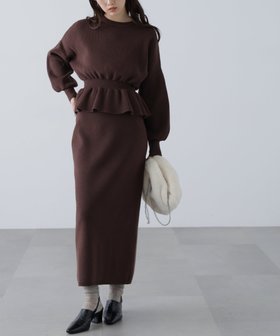 【フリーズマート/FREE'S MART】のペプラムニットセットアップ 人気、トレンドファッション・服の通販 founy(ファニー) ファッション Fashion レディースファッション Fashion for Women トップス・カットソー Cut & Sew Tops ニット Knit Tops & Sweaters セットアップ Set-Up, Coordinated Outfit トレンド Trend, Trending Now |ID:prp329100004800692