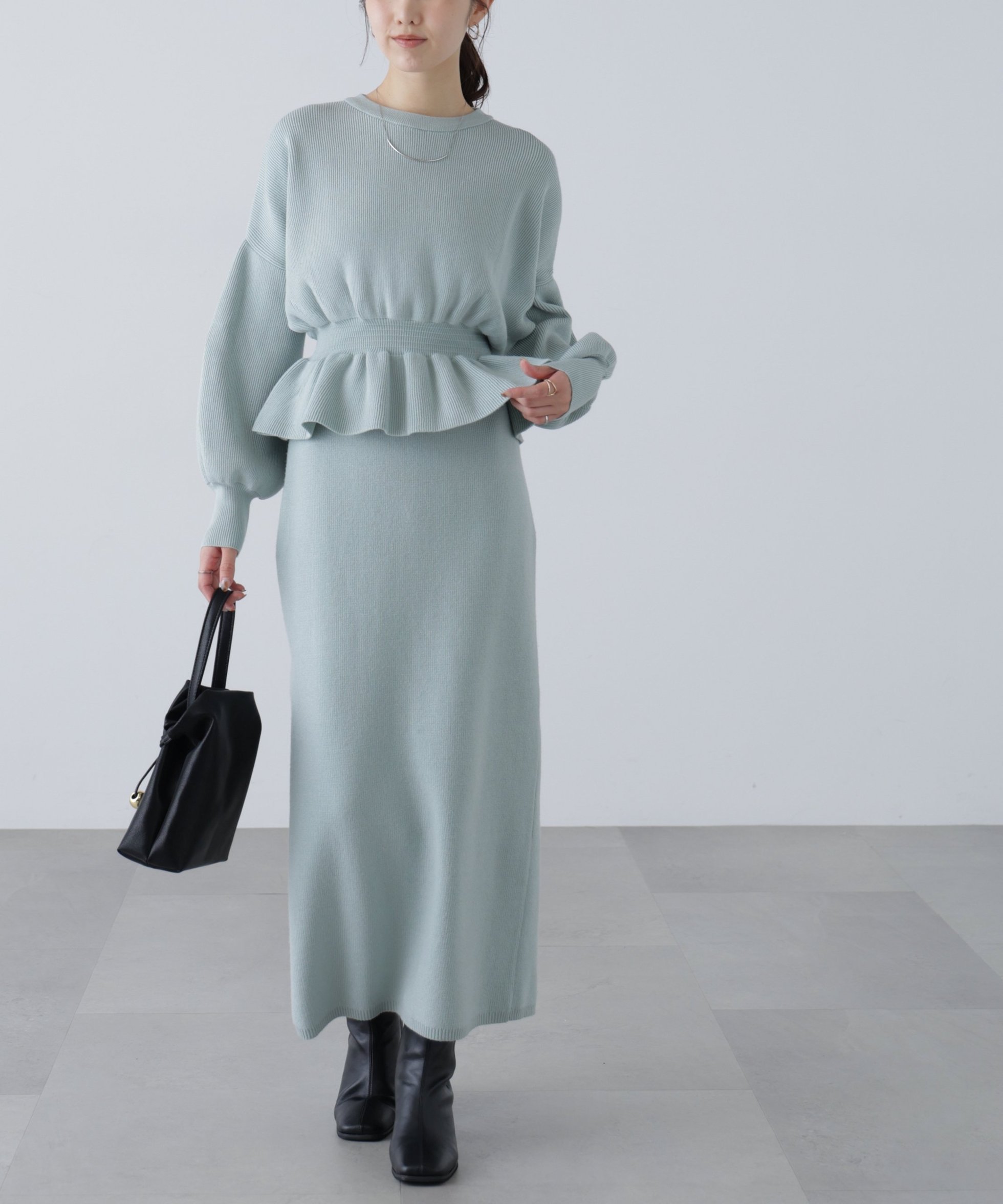 【フリーズマート/FREE'S MART】のペプラムニットセットアップ インテリア・キッズ・メンズ・レディースファッション・服の通販 founy(ファニー) ファッション Fashion レディースファッション Fashion for Women トップス・カットソー Cut & Sew Tops ニット Knit Tops & Sweaters セットアップ Set-Up, Coordinated Outfit トレンド Trend, Trending Now ライトブルー|ID: prp329100004800692 ipo3291000000034830258