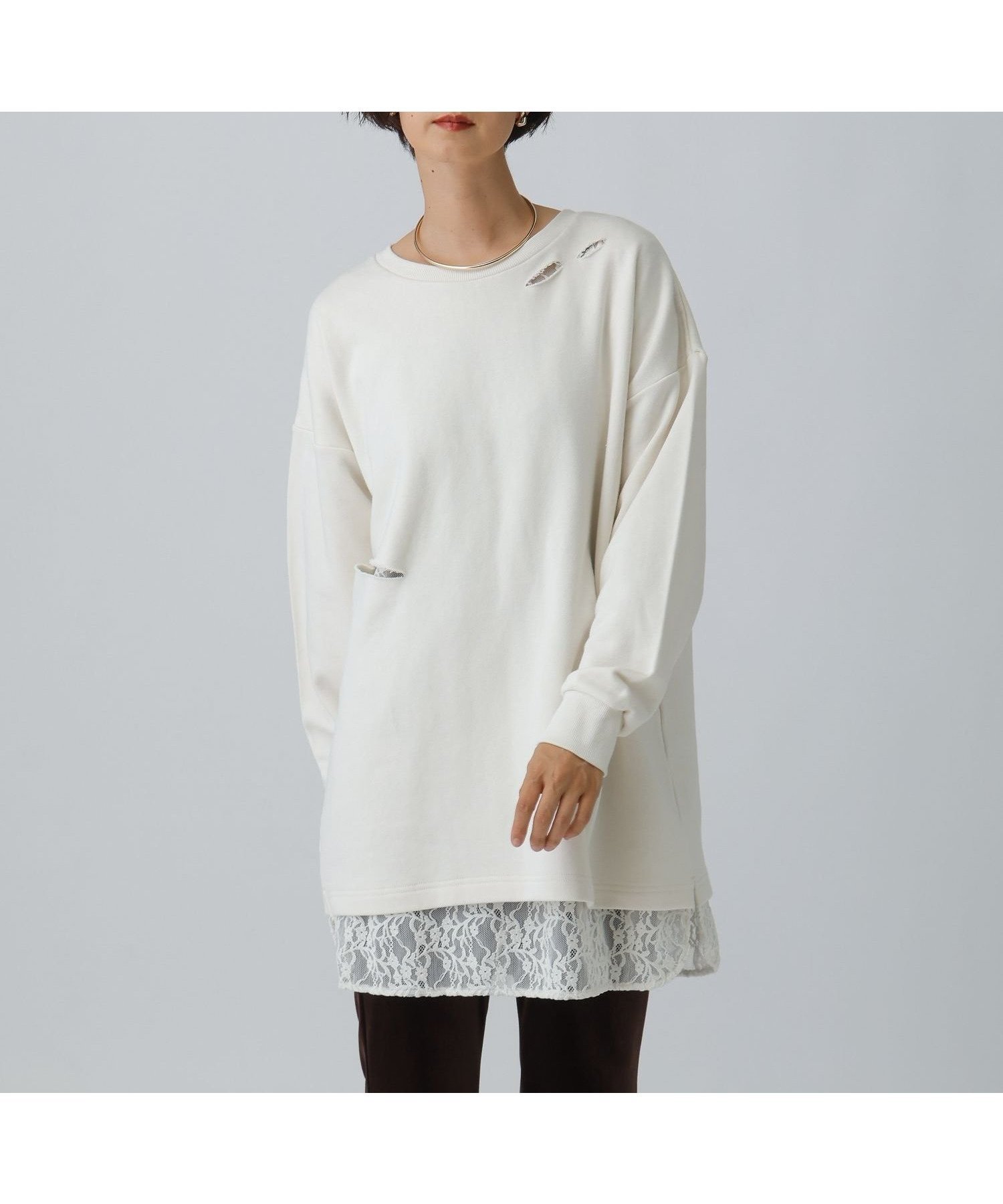 【レプシィム ローリーズファーム/LEPSIM LOWRYS FARM】のカットアウトレースチュニック 人気、トレンドファッション・服の通販 founy(ファニー) 　ファッション　Fashion　レディースファッション　Fashion for Women　トップス・カットソー　Cut & Sew Tops　おすすめ　Recommended / Our Picks　チュニック　Tunic, Long Top　レース　Lace, Lace Fabric　 other-1|ID: prp329100004800698 ipo3291000000034987452