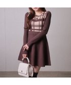 【リップサービス/LIP SERVICE】のLIP SERVICE/LPチェックフレアニットワンピース 人気、トレンドファッション・服の通販 founy(ファニー) ファッション Fashion レディースファッション Fashion for Women ワンピース Dresses ニットワンピース Knit Dresses おすすめ Recommended / Our Picks チェック Check, Plaid, Tartan フィット Fit, Slim Fit フレア Flare, Flared フロント Front, Front Design モノトーン Monotone, Black and White ランダム Random, Irregular エレガント 上品 Elegant thumbnail ブラウン|ID: prp329100004800701 ipo3291000000034951094