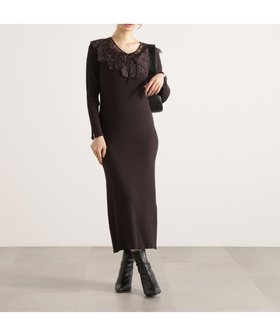 【プロポーション ボディドレッシング/PROPORTION BODY DRESSING】のケープ風レース付きニットワンピース 25AW 人気、トレンドファッション・服の通販 founy(ファニー) ファッション Fashion レディースファッション Fashion for Women ワンピース Dresses ニットワンピース Knit Dresses 2025年 2025 2025-2026秋冬・A/W Autumn/Winter 2025–26 AW25–26 スリット Slit, Slit Detail フェミニン Feminine, Girly レース Lace, Lace Fabric 人気 Popular, Best Seller |ID:prp329100004800708