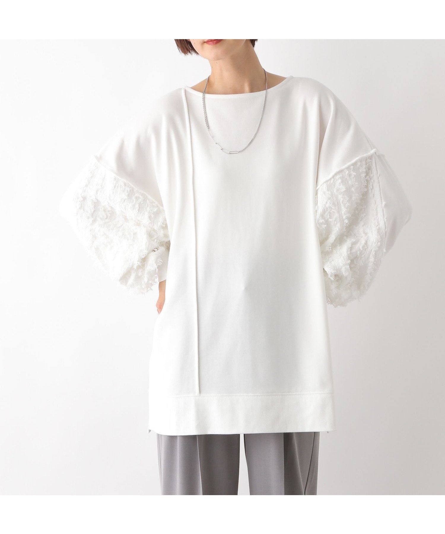 【レプシィム ローリーズファーム/LEPSIM LOWRYS FARM】のフリンジ切り替えチュニック インテリア・キッズ・メンズ・レディースファッション・服の通販 founy(ファニー) 　ファッション　Fashion　レディースファッション　Fashion for Women　トップス・カットソー　Cut & Sew Tops　おすすめ　Recommended / Our Picks　シューズ　Shoes, Footwear　チュニック　Tunic, Long Top　トレンド　Trend, Trending Now　ドッキング　Docking, Mixed Material　フリンジ　Fringe, Tassel　ホワイト05|ID: prp329100004800724 ipo3291000000034937603