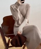 【ミニミニストア/miniministore】の裾フリンジ付き リブニットワンピース秋冬 モカ|ID: prp329100004800727 ipo3291000000035098208