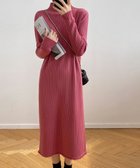 【ミニミニストア/miniministore】の裾フリンジ付き リブニットワンピース秋冬 ローズレッド|ID: prp329100004800727 ipo3291000000035098214