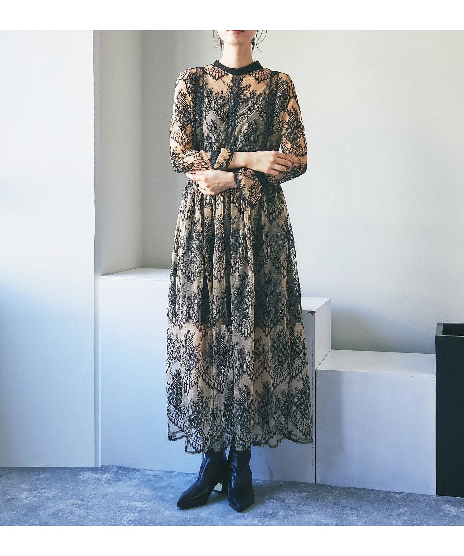 【スマイルオーキッド/SMILE ORCHID】のハイウエストマキシワンピース インテリア・キッズ・メンズ・レディースファッション・服の通販 founy(ファニー) 　ファッション　Fashion　レディースファッション　Fashion for Women　ワンピース　Dresses　マキシ丈ワンピース・ロングドレス　Maxi Dresses / Long One-Pieces　ドレス　Dress, One-Piece　ブラック|ID: prp329100004800729 ipo3291000000034967844