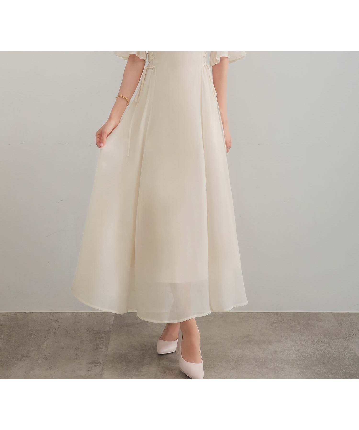 【ジュノア/JUNOAH】のCENEA 2wayVネックシアーコルセットワンピース インテリア・キッズ・メンズ・レディースファッション・服の通販 founy(ファニー) 　ファッション　Fashion　レディースファッション　Fashion for Women　ワンピース　Dresses　アイボリー|ID: prp329100004800736 ipo3291000000034967883