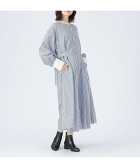 【ビームス ハート/BEAMS HEART】のクレリック ベルト シャツワンピース 人気、トレンドファッション・服の通販 founy(ファニー) ファッション Fashion レディースファッション Fashion for Women ワンピース Dresses シャツワンピース / 1枚で着映えコーデ Shirt Dresses ベルト&ウエストマーク Belts & Waist Accessories ストライプ Stripe, Striped Pattern ストレート Straight, Straight Cut プリーツ Pleats, Pleated ロング Long, Long-Length ワイド Wide, Wide Fit |ID:prp329100004800753