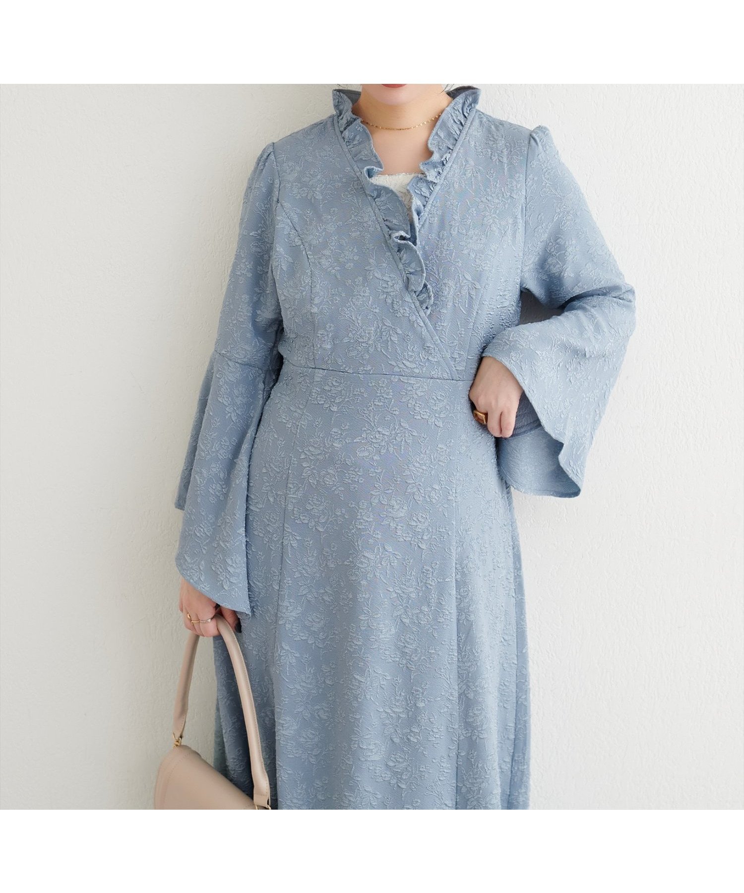 【ナチュラルクチュール/natural couture】のosono 観劇ワンピース インテリア・キッズ・メンズ・レディースファッション・服の通販 founy(ファニー) 　ファッション　Fashion　レディースファッション　Fashion for Women　ワンピース　Dresses　アクセサリー　Fashion Accessories　カーディガン　Cardigan, Knitwear　クラシカル　Classical, Vintage-Inspired　ジャケット　Jacket, Outerwear　スリーブ　Sleeve, Long Sleeve / Short Sleeve　ダウン　Down, Puffer　デコルテ　Décolleté, Neckline　フリル　Frill, Ruffle　フレア　Flare, Flared　ペチコート　Petticoat, Underskirt　ボタニカル　Botanical, Floral Pattern　再入荷　Restock / Back in Stock　おすすめ　Recommended / Our Picks　エレガント 上品　Elegant　2025年　2025　2025-2026秋冬・A/W　Autumn/Winter 2025–26 AW25–26　サックスブルー|ID: prp329100004800761 ipo3291000000034896837