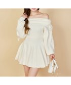 【ナイスクラップ/NICE CLAUP】のオフショルプリーツニットミニワンピ 人気、トレンドファッション・服の通販 founy(ファニー) ファッション Fashion レディースファッション Fashion for Women ワンピース Dresses ロング Long, Long-Length ワンポイント One Point, Statement Accent 再入荷 Restock / Back in Stock おすすめ Recommended / Our Picks 2025年 2025 2025-2026秋冬・A/W Autumn/Winter 2025–26 AW25–26 thumbnail アイボリー|ID: prp329100004800769 ipo3291000000035011603