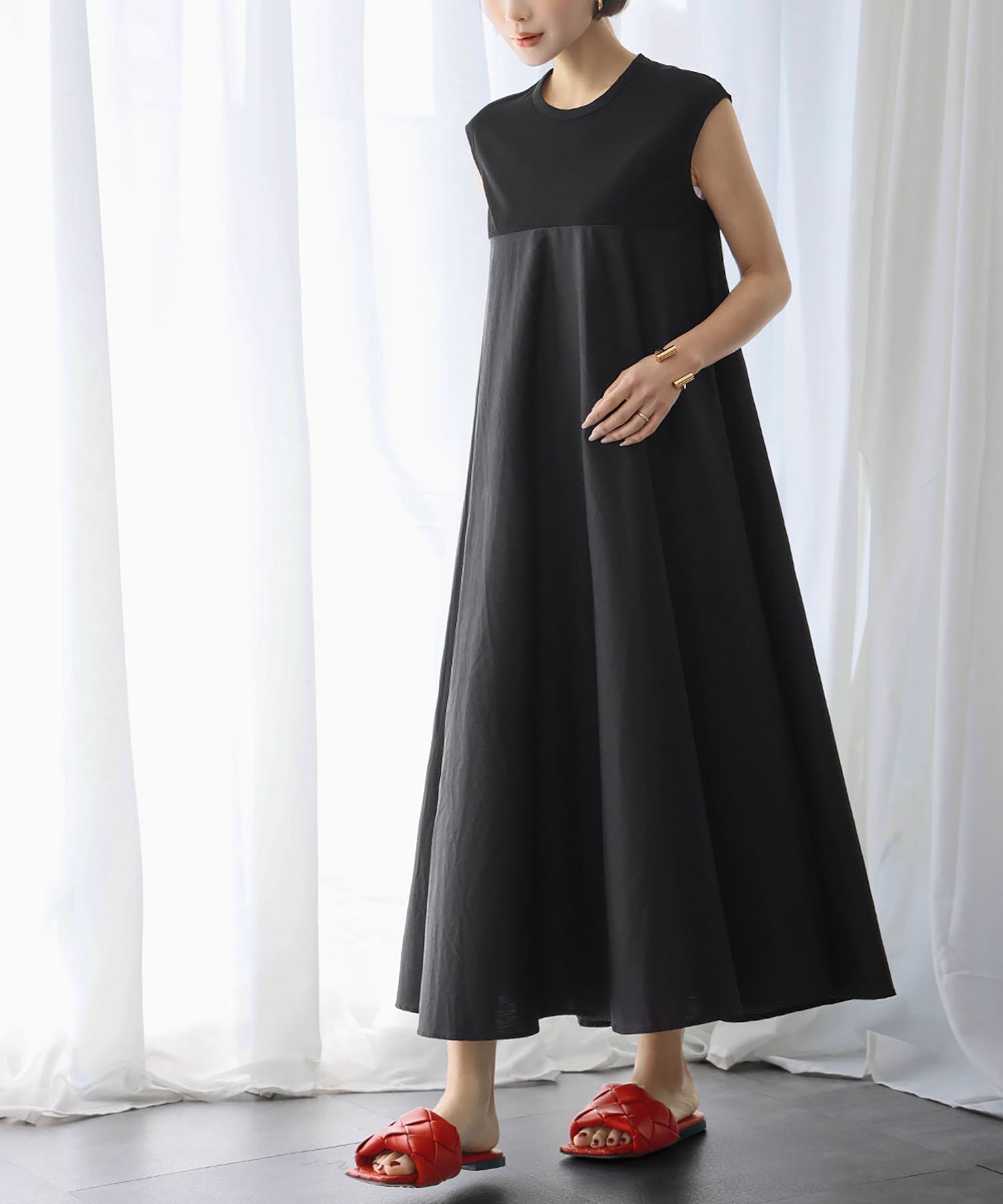 【ガール/GIRL】の異素材ドッキングノースリーブフレアロングワンピース【洗える】 人気、トレンドファッション・服の通販 founy(ファニー) ファッション Fashion レディースファッション Fashion for Women ワンピース Dresses 春 Spring 洗える Machine Washable 秋 Autumn カットソー Cut and Sewn Top カーディガン Cardigan, Knitwear シンプル Simple, Minimal ジャケット Jacket, Outerwear ストール Stole, Wrap ドッキング Docking, Mixed Material ノースリーブ Sleeveless, No-Sleeve フレア Flare, Flared ロング Long, Long-Length エレガント 上品 Elegant other-1|ID: prp329100004800773 ipo3291000000034924098