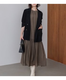 【バブ ブージュルード/Bab Bou Jeloud】のボカシプリントギャザー切替ワンピース 人気、トレンドファッション・服の通販 founy(ファニー) ファッション Fashion レディースファッション Fashion for Women ワンピース Dresses サテン Satin, Glossy Fabric ティアード Tiered, Tiered Style バランス Balance, Style Balance ロング Long, Long-Length 再入荷 Restock / Back in Stock 切替 Switching, Contrast Panel |ID:prp329100004800786