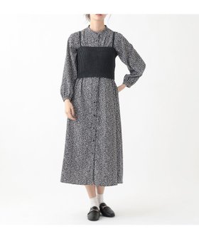 【アフタヌーンティー リビング/Afternoon Tea LIVING】のミニフラワープリントニットビスチェ ワンピースセット 人気、トレンドファッション・服の通販 founy(ファニー) ファッション Fashion レディースファッション Fashion for Women ワンピース Dresses おすすめ Recommended / Our Picks カットソー Cut and Sewn Top コンパクト Compact, Small Size バランス Balance, Style Balance ビスチェ Bustier, Corset Top フラワー Flower, Floral モノトーン Monotone, Black and White |ID:prp329100004800787