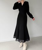 【ジュノア/JUNOAH】の裏起毛レイヤードデザインマーメイドワンピース 人気、トレンドファッション・服の通販 founy(ファニー) ファッション Fashion レディースファッション Fashion for Women ワンピース Dresses thumbnail ブラック|ID: prp329100004800790 ipo3291000000034831142