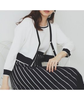 【インデックス/INDEX】の《ツインセット》カーディガン*バイカラーニットワンピース【洗濯機洗い可/抗ピル】 人気、トレンドファッション・服の通販 founy(ファニー) ファッション Fashion レディースファッション Fashion for Women ワンピース Dresses ニットワンピース Knit Dresses カーディガン Cardigan, Knitwear クラシカル Classical, Vintage-Inspired コンパクト Compact, Small Size シンプル Simple, Minimal スクエア Square, Square Shape ドッキング Docking, Mixed Material バランス Balance, Style Balance フィット Fit, Slim Fit フレア Flare, Flared プリーツ Pleats, Pleated ポケット Pocket, Pocket Detail 半袖 Short Sleeve, Half Sleeve エレガント 上品 Elegant |ID:prp329100004800794