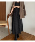 【ジュノア/JUNOAH】の裾フリンジツイードフレアキャミワンピース ブラック|ID: prp329100004800814 ipo3291000000034936770